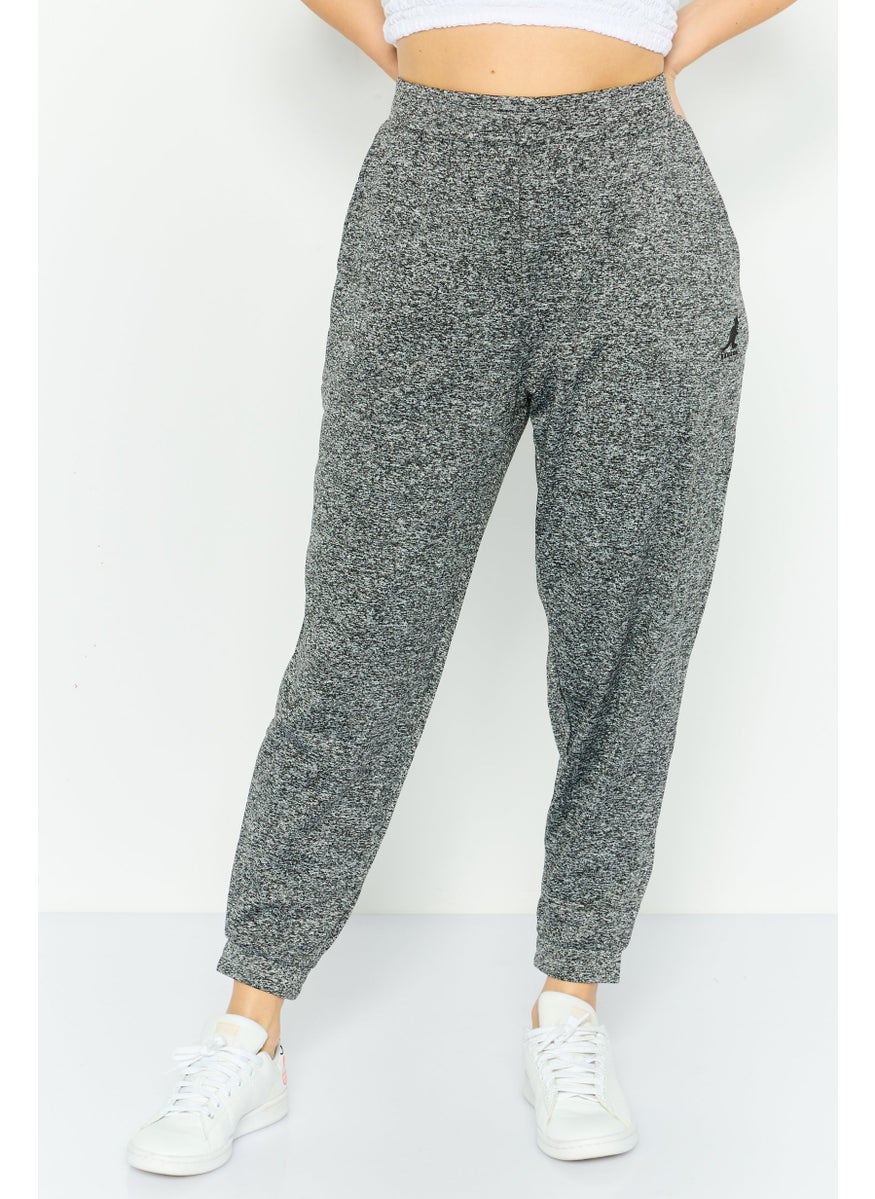 KANGOL Women Regular Fit Heather Jogger Pants, Dark Grey  - Image 1