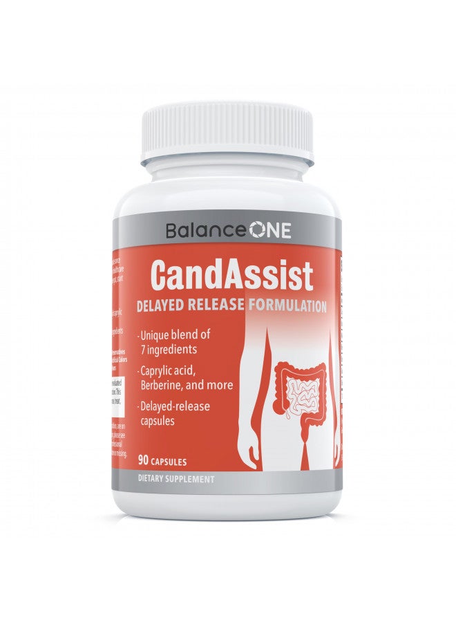 Balance ONE Balance ONE CandAssist Intestinal Flora Balance - Caprylic Acid, Oregano, Berberine - Delayed Release Capsules - Vegan, Non-GMO - 30 Day Supply - Image 1