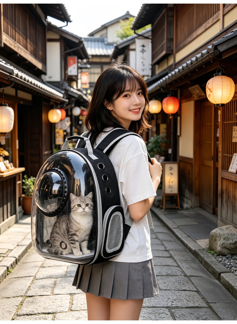 loven Comfortable and breathable pet backpack, meets aviation standards, suitable for kittens, puppies and rabbits (black). - Image 4