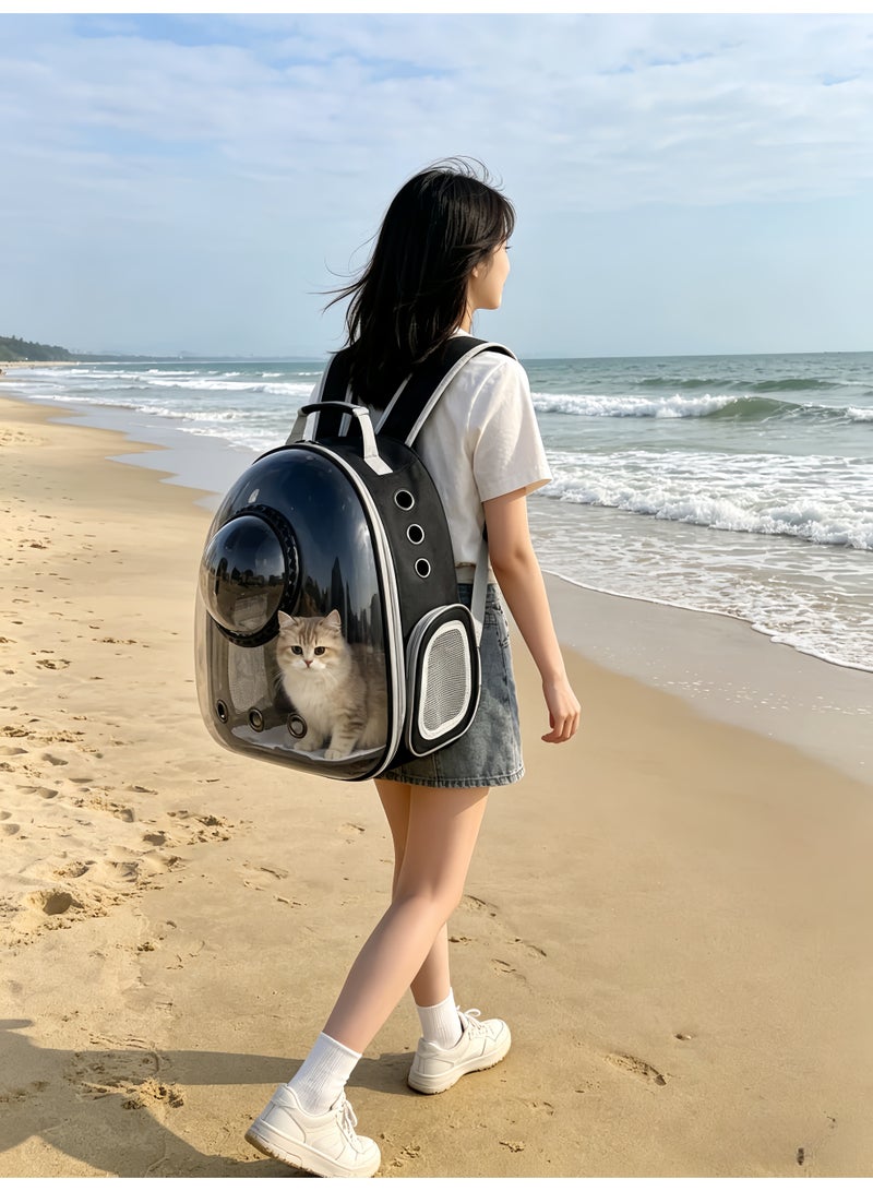 loven Comfortable and breathable pet backpack, meets aviation standards, suitable for kittens, puppies and rabbits (black). - Image 3
