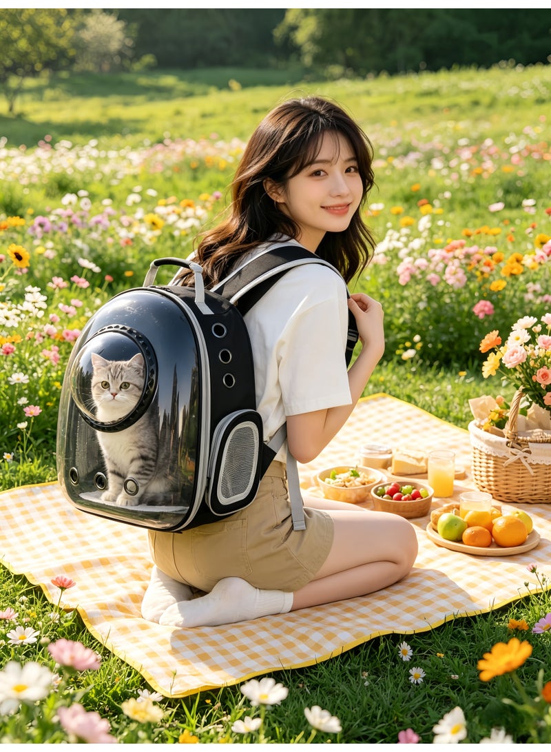 loven Comfortable and breathable pet backpack, meets aviation standards, suitable for kittens, puppies and rabbits (black). - Image 5