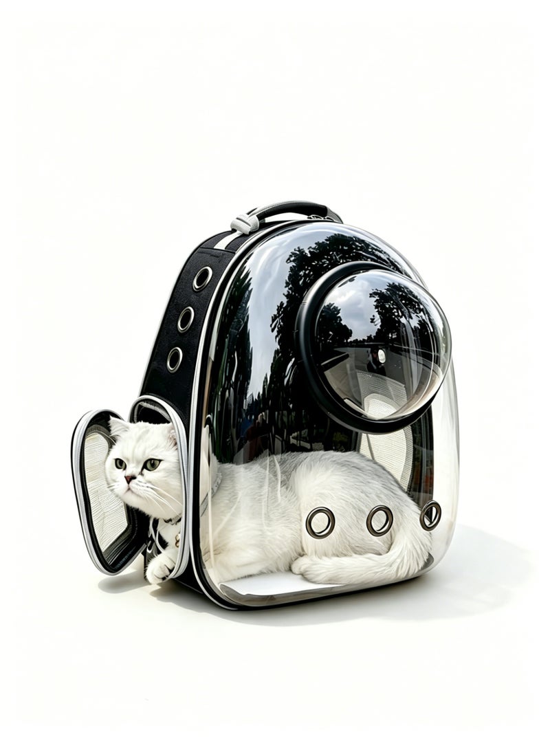 loven Comfortable and breathable pet backpack, meets aviation standards, suitable for kittens, puppies and rabbits (black). - Image 1
