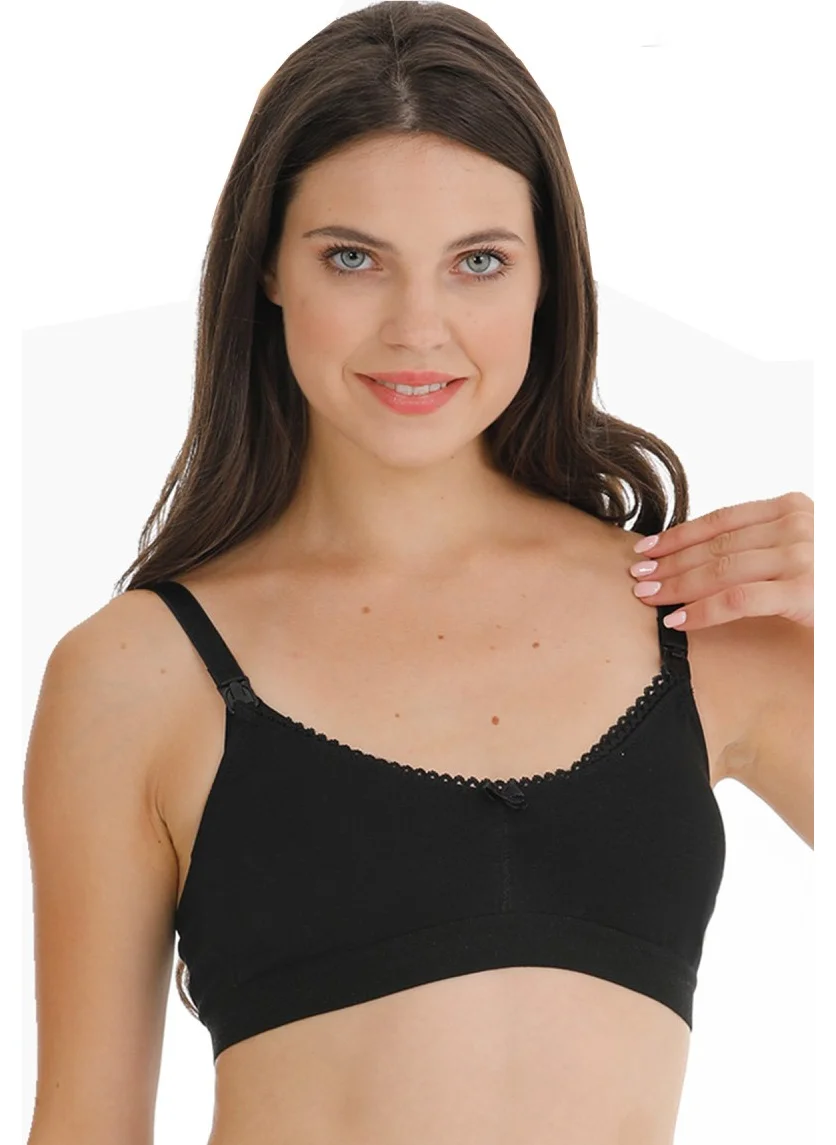 Par Lingerie Maternity Nursing Bra Lace Cupless Black