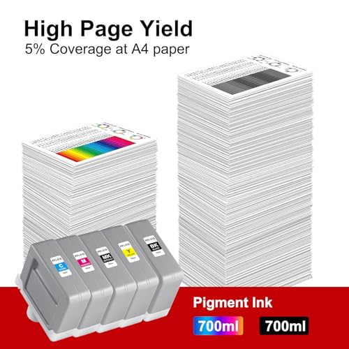 QUEENPRINT High speed printing QUEENPRINT PFI-310 Ink Tank Replacement for PFI310 PFI-310MBK PFI-310BK PFI-310C PFI-310M PFI-310Y Ink Cartridge for ImagePROGRAF TX-2000 TX-3000 TX-4000 Printer, 5-Pack - Image 3