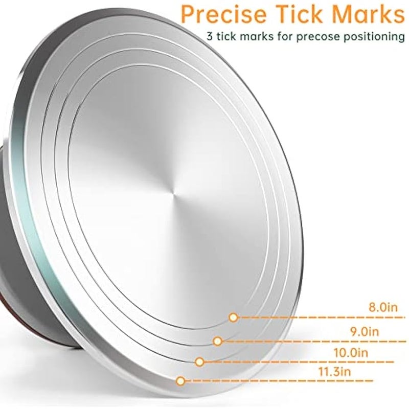 12 Inch Round Aluminum Revolving Cake Decorating Stand,Cake Turntable, Rotating Cake Stand,for Cake,Pastries and Cake Decorations - Image 3