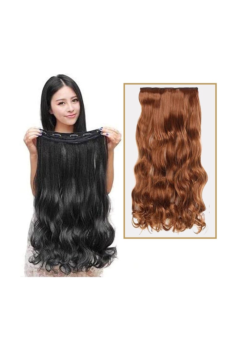 Estelle Eestelle Full Head One Piece Long Straight and Body Wave Hair Extension With 5 Clips Suitable for Women and Girls (Color No 30 Body Wave)  - Image 1
