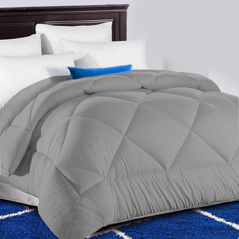 Texlux Soft Microfiber Filling 500 GSM Heavy ComforterDuvet for Heavy Winter Grey Double 90x100 - Image 1