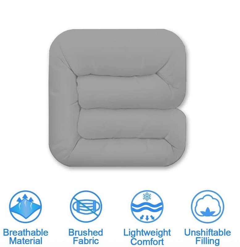 Texlux Soft Microfiber Filling 500 GSM Heavy ComforterDuvet for Heavy Winter Grey Double 90x100 - Image 2