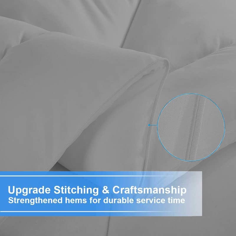 Texlux Soft Microfiber Filling 500 GSM Heavy ComforterDuvet for Heavy Winter Grey Double 90x100 - Image 3