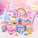 WUJYLY 6 Pack Axolotl Slime Kit Cloud Butter Clear Christmas Slime Party Favors for Kids with Axolotl Charms Soft and Stretchy Slime for Girls Boys Classroom Rewards Birthday Gifts - Image 4