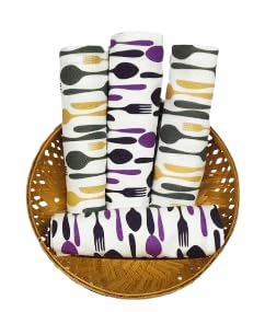 CRAZYWEAVES 100 Cotton Lunch Towel for School Kids Office Towel Hand Towel Kitchen Towel18 x 24 Pack of 4 - Image 3