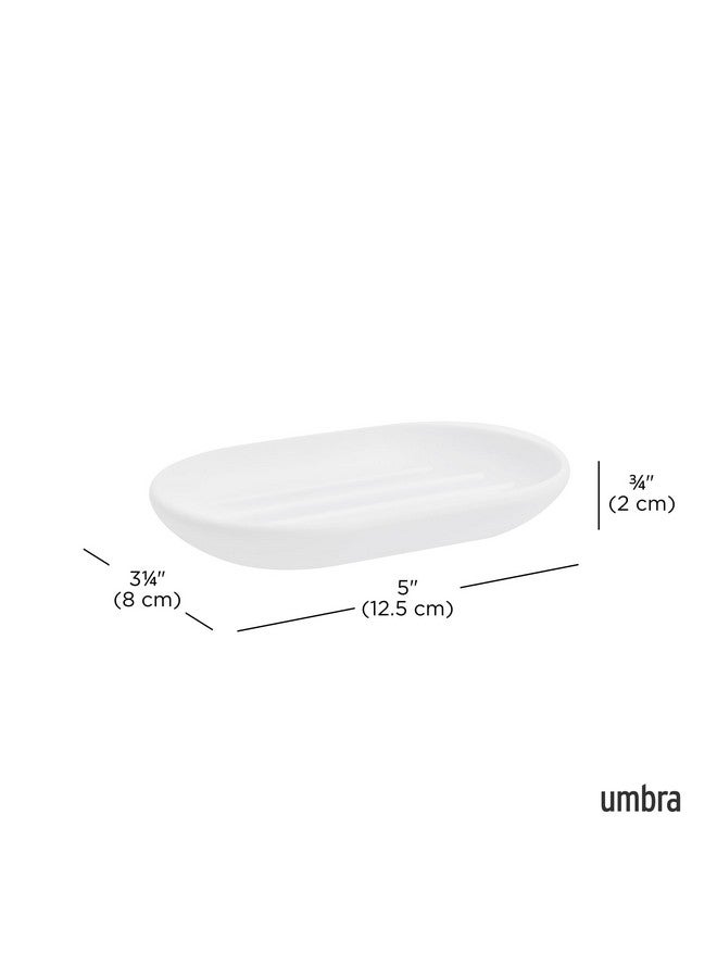 Umbra Touch Dish for Bathroom-Contemporary, Practical Molded Oval Soap Bar Holder for Bath Sink-Nicely Fits Into Amenity Tray-Easy to Clean, Highly Durable, 13 x 9 x 2 cm, White - Image 3