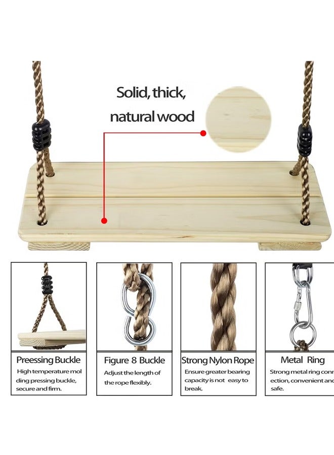 فيتنس ورلد أرجوحة حائط حديدية مع مقعد أرجوحة خشبي للأنشطة الخارجية - Image 3