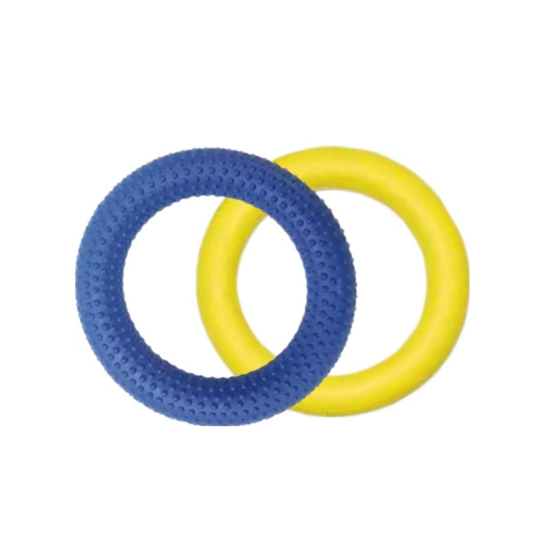 CABRIO Combo of Dotted and Plain Rubber Tennikoit Ring 6 Inches Diameter Multicolor, Kids Playing, Tennis Ring, Rubber Frisbee (Pack of 2) - Image 1