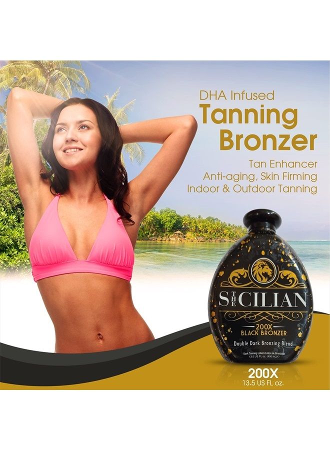 Dolce Vita The Sicilian 200X Dark Black Bronzer Tanning Lotion – BEST Luxurious Tanning Lotion For Glowing Skin – Gradual Bronzing & Sunless Self Tanner Lotion – Nourishes Skin  - Image 4