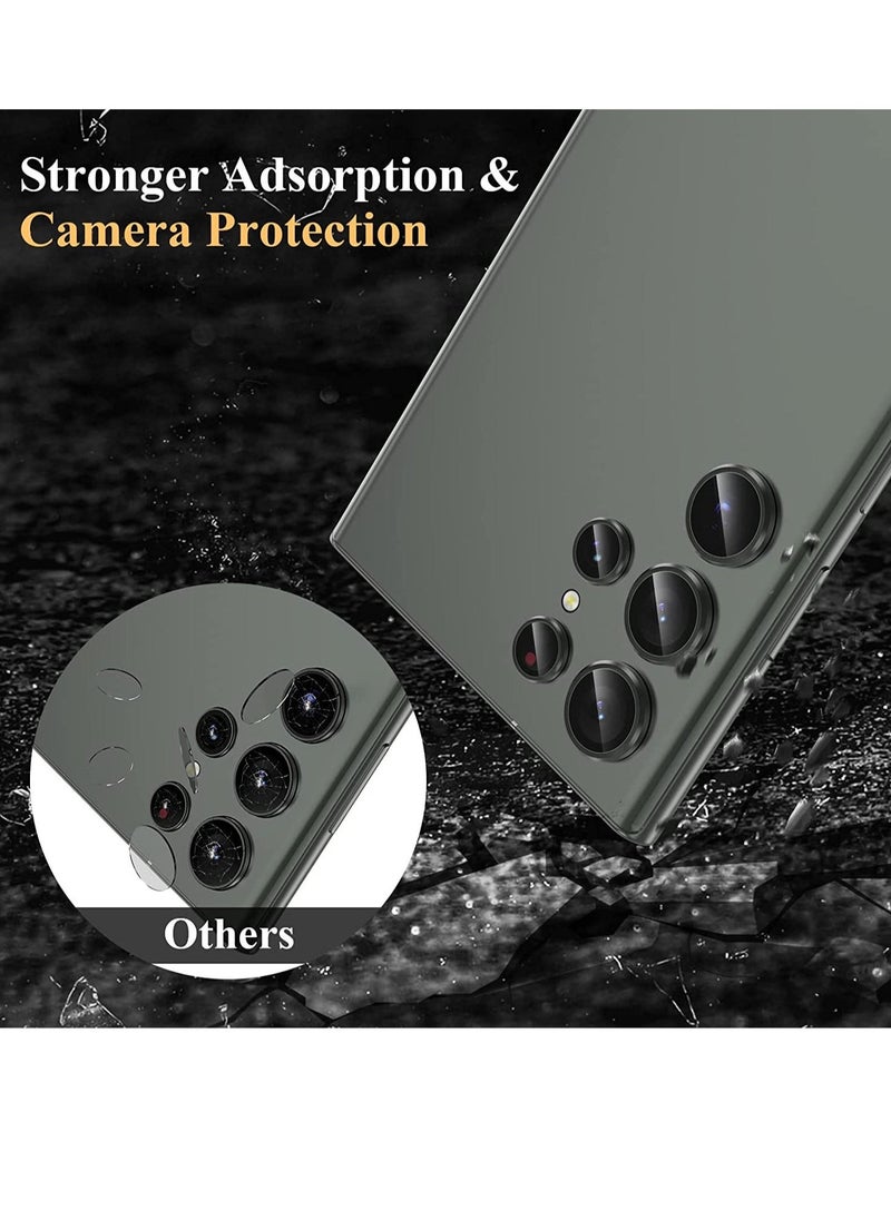 Raxoom Samsung Galaxy S23 Ultra Camera Lens Protector, Tempered Glass Camera Screen Protector Individual Metal Ring Lens Cover - Image 2