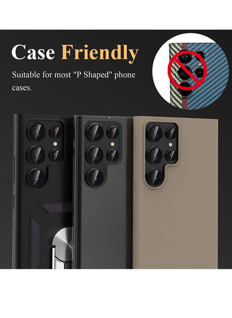 Raxoom Samsung Galaxy S23 Ultra Camera Lens Protector, Tempered Glass Camera Screen Protector Individual Metal Ring Lens Cover - Image 4