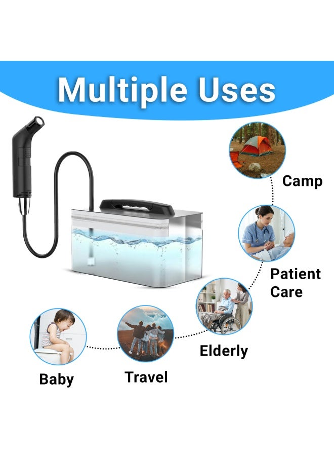 TDRFORCE Portable Shattaf Travel Bidet Sprayer with 2.3L Water Tank – Rechargeable Handheld Muslim Shower for Hygiene, Camping, Travel & Baby Care - Image 2