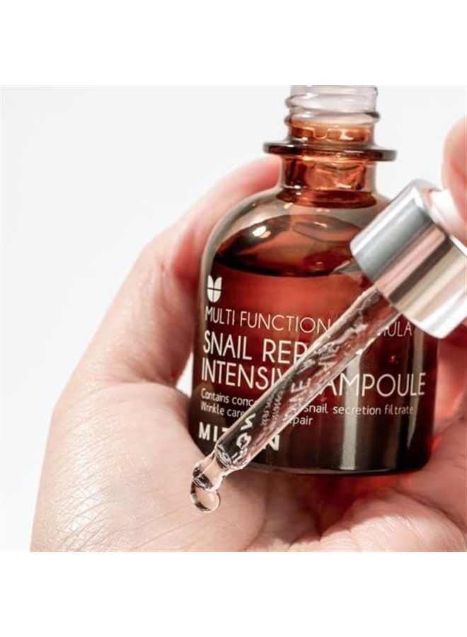 MIZON Snail Line, Snail Repair Intensive Ampoule, Wrinkle Care, Skin Nutrition (30ml 1.01 fl oz) - Image 3
