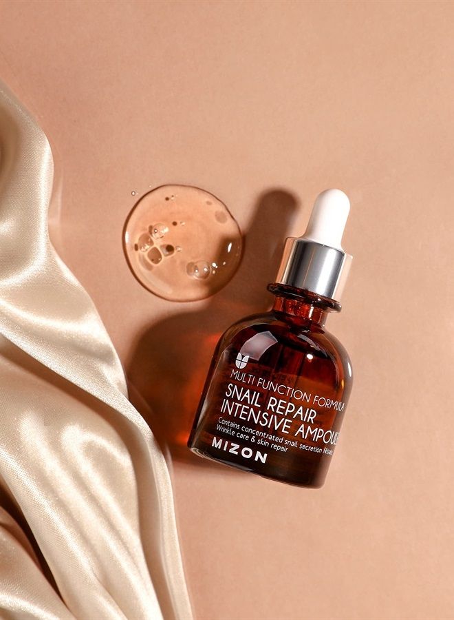 MIZON Snail Line, Snail Repair Intensive Ampoule, Wrinkle Care, Skin Nutrition (30ml 1.01 fl oz) - Image 4
