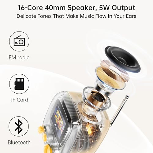 Divoom Tiivoo-2 Retro Pixel Bluetooth Speaker with USB-C/TF Playback, Custom Pixel Art Display, Alarm Clock & White Noise Sleep Mode, Desk Setup for Home Office, Gifts for Women Men, Cream - Image 3