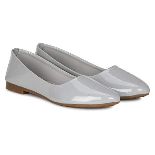 Denill Women's Pointed Ballet Flats UK-4 Grey - Image 5