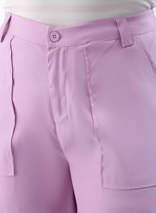 Freehand Women Purple Flared Cargo Trousers - Image 4