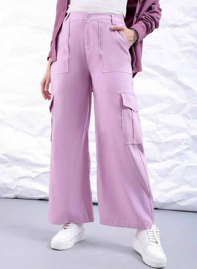 Freehand Freehand Women Purple Flared Cargo Trousers