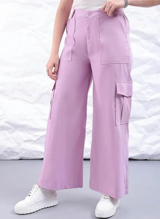 Freehand Freehand Women Purple Flared Cargo Trousers