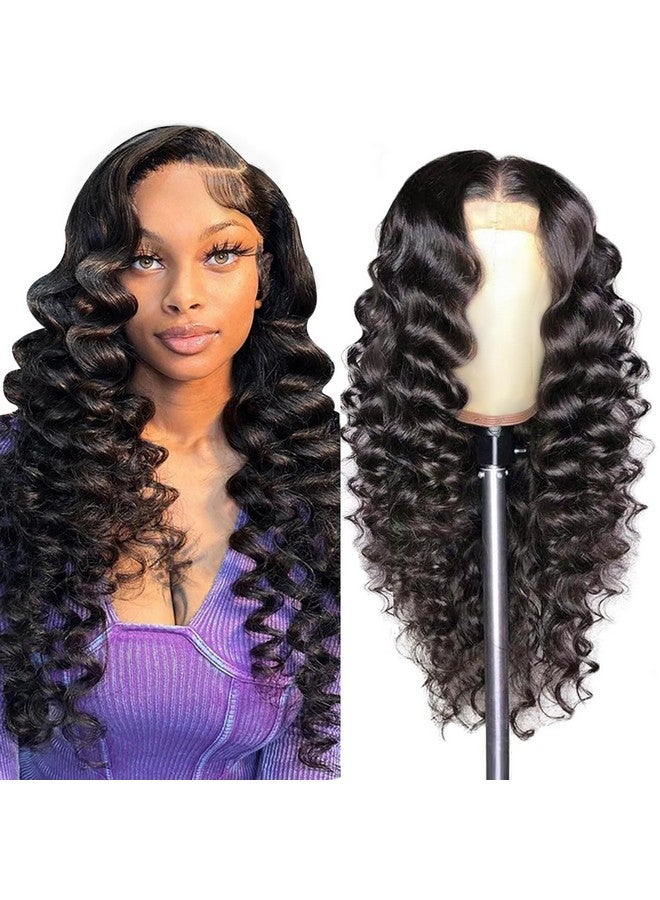 باروكة شعر بشري AAKJJ مموجة عميقة بدون غراء، شعر مستعار بدون غراء، كثافة 200، شعر مستعار شفاف عالي الدقة 13 × 4، باروكة شعر أمامي للنساء (26 بوصة، مموجة عميقة) - Image 1
