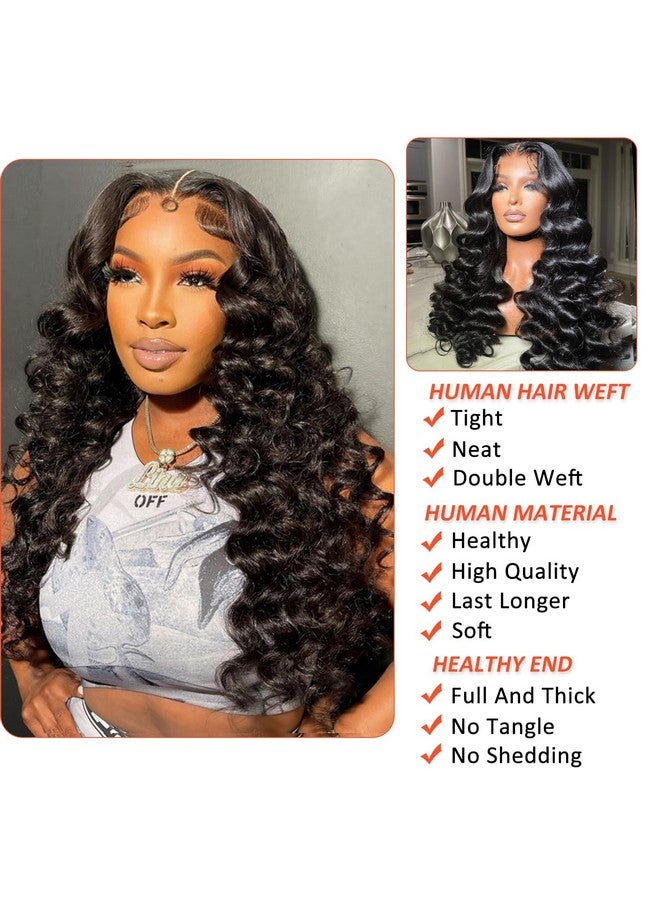 باروكة شعر بشري AAKJJ مموجة عميقة بدون غراء، شعر مستعار بدون غراء، كثافة 200، شعر مستعار شفاف عالي الدقة 13 × 4، باروكة شعر أمامي للنساء (26 بوصة، مموجة عميقة) - Image 2