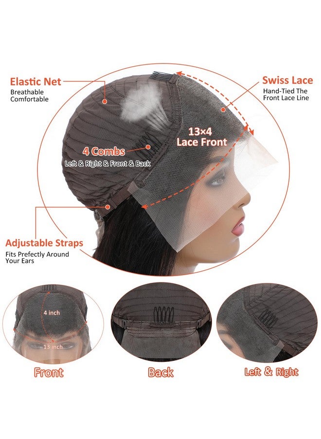 باروكة شعر بشري AAKJJ مموجة عميقة بدون غراء، شعر مستعار بدون غراء، كثافة 200، شعر مستعار شفاف عالي الدقة 13 × 4، باروكة شعر أمامي للنساء (26 بوصة، مموجة عميقة) - Image 3