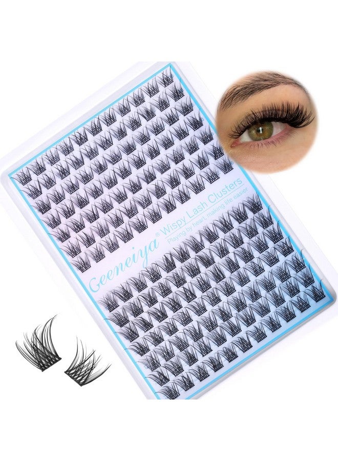Geeneiya Short Lash Clusters Wispy C Curl Eyelash Clusters 10-12MM Individual Eyelashes Natural Cluster Eyelash Extensions Natural Looking Cluster Lashes by Geeneiya（154PCS, C Curl, 10-12mm) - Image 1