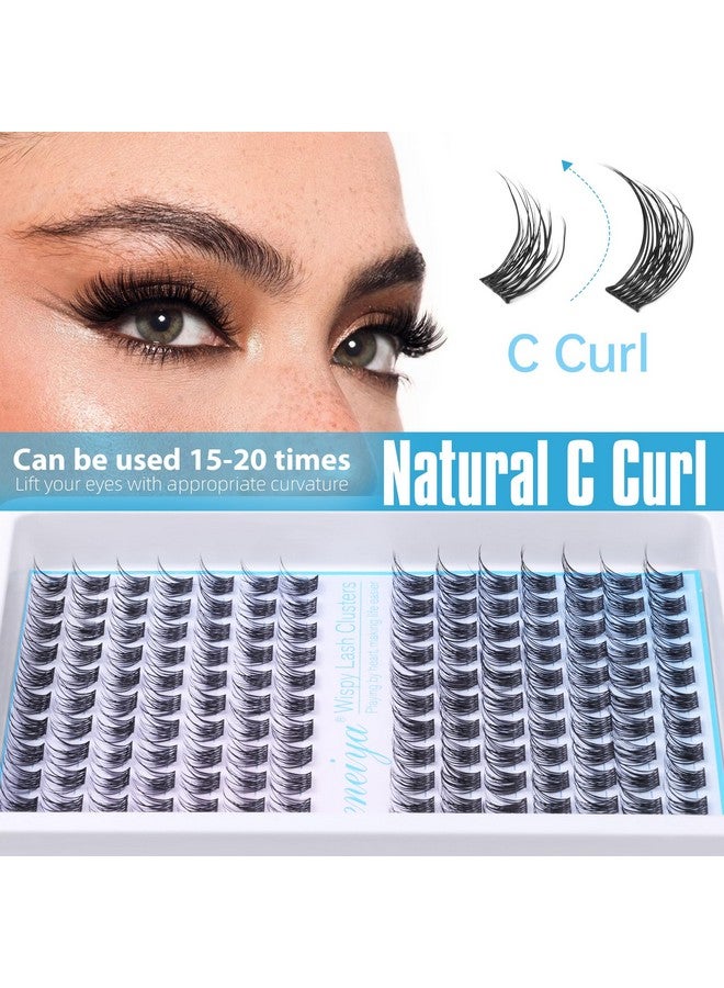 Geeneiya Short Lash Clusters Wispy C Curl Eyelash Clusters 10-12MM Individual Eyelashes Natural Cluster Eyelash Extensions Natural Looking Cluster Lashes by Geeneiya（154PCS, C Curl, 10-12mm) - Image 2