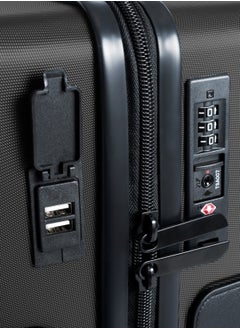 TACH Connectable Hard Case Carry on Luggage Bag with TSA Lock, Charging Port, Water Bottle Holder, 22 Inch, Black  - Image 3
