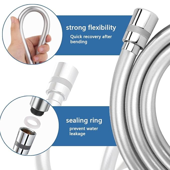 Misri Nylon Rust Free Flexible For Health Faucet Hand Showers Hose Pipe Lenght 1M Extension Upto 1 Meter (1.5 Meter) - Image 2