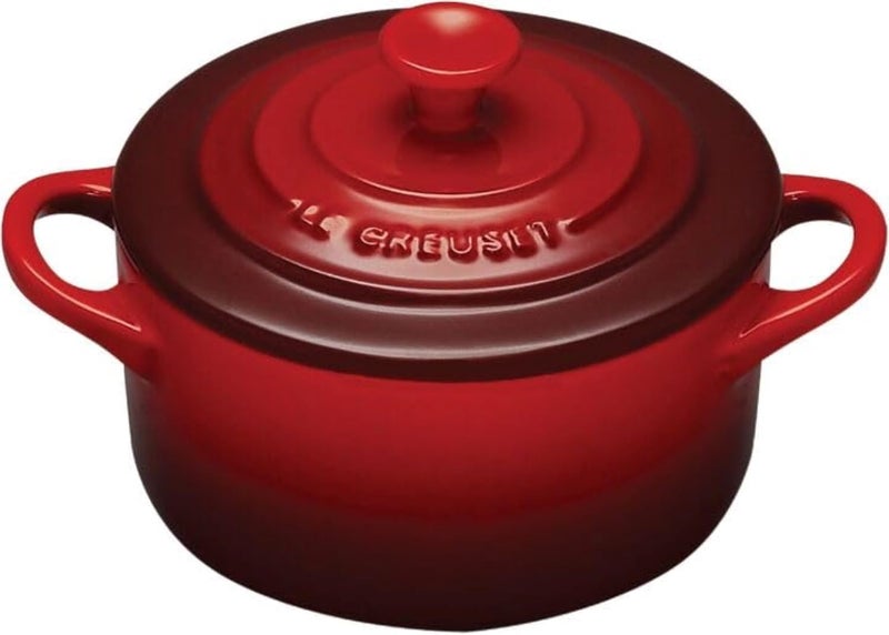 Le Creuset Le Creuset Stoneware Mini Round Cocotte, 8 oz., Cerise  - Image 1