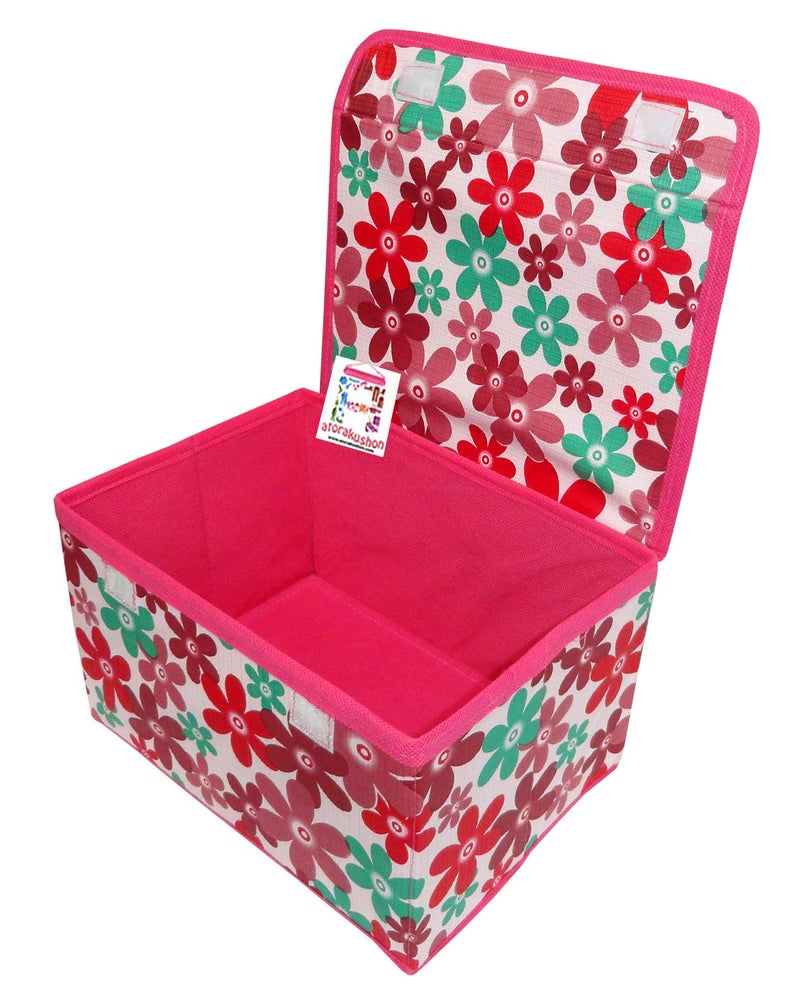 atorakushon® Satin Pink Mini Cosmetic Box Jewellery Make up Organiser Necklace Pouch Vanity Box Traveling Kit for Women and Girls - Image 3