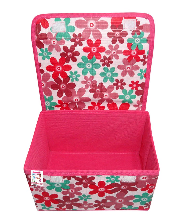 atorakushon® Satin Pink Mini Cosmetic Box Jewellery Make up Organiser Necklace Pouch Vanity Box Traveling Kit for Women and Girls - Image 2