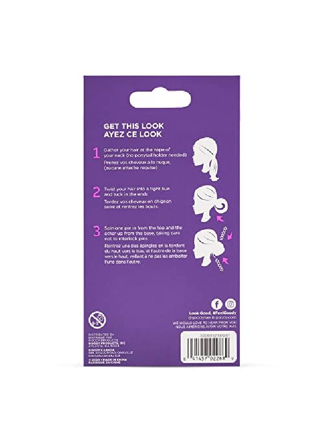 Goody Hair Spin Pin 2 Count Mini Corkscrew Hair Pins For Fast Bun Provides Allday Hold Easy And Quick To Use Painfree Hair Accessories For Women Men Boys And Girls - Image 3