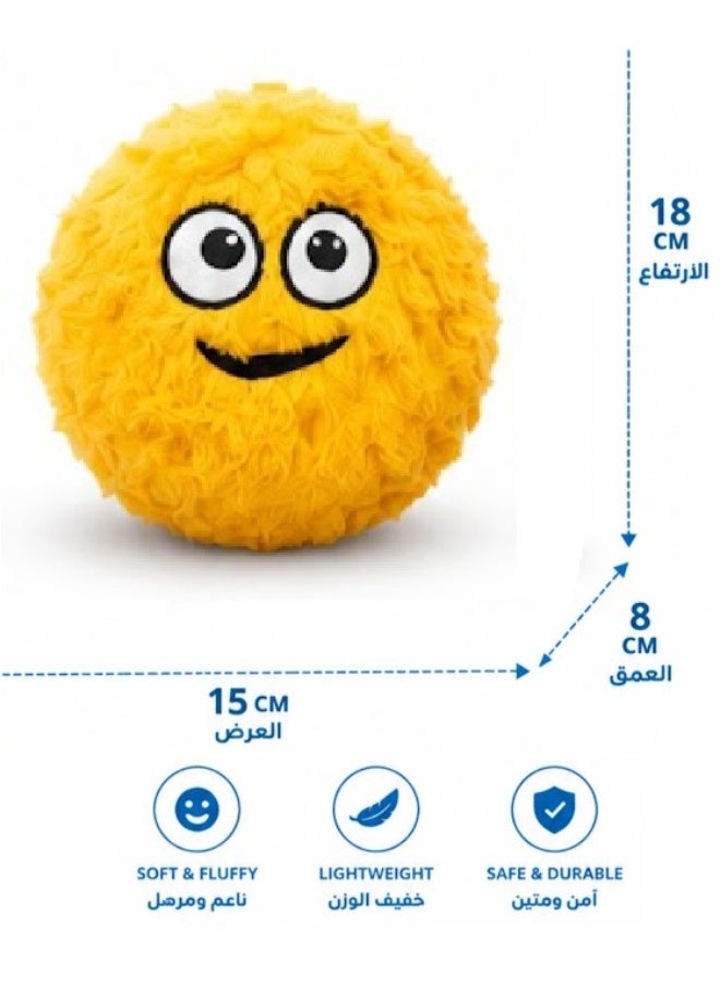 كرة إيموجي نيون فروية ذات وجه مضحك