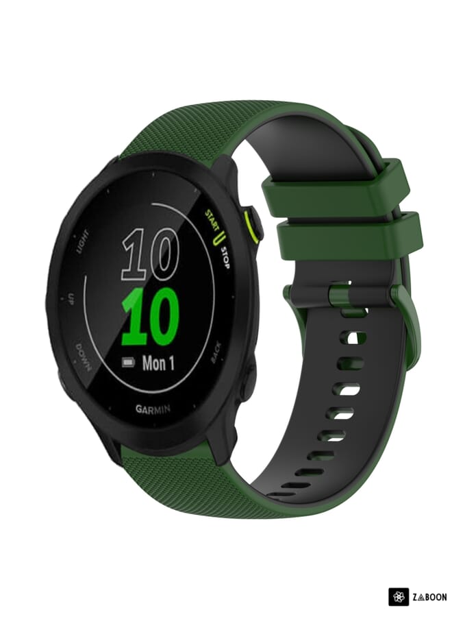 Zaboon Watch Band For Garmin Watch Band Forerunner 55 20mm Checkered Two-Color Silicone - Image 1