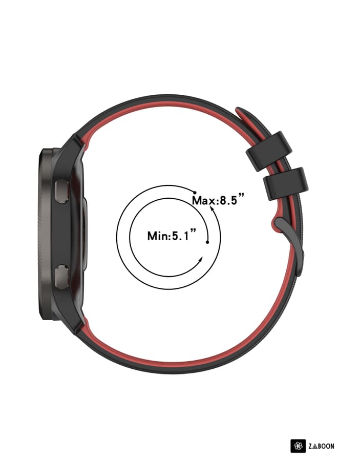Zaboon Watch Band For Garmin Watch Band Forerunner 55 20mm Checkered Two-Color Silicone - Image 5