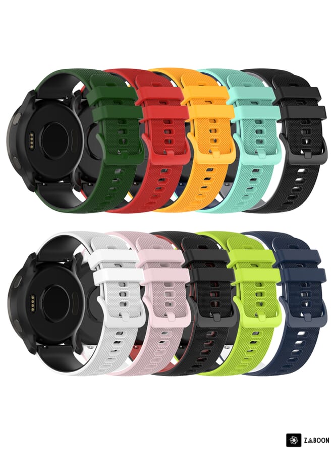 Zaboon Watch Band For Garmin Watch Band Forerunner 55 20mm Checkered Two-Color Silicone - Image 4