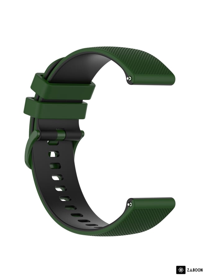 Zaboon Watch Band For Garmin Watch Band Forerunner 55 20mm Checkered Two-Color Silicone - Image 2