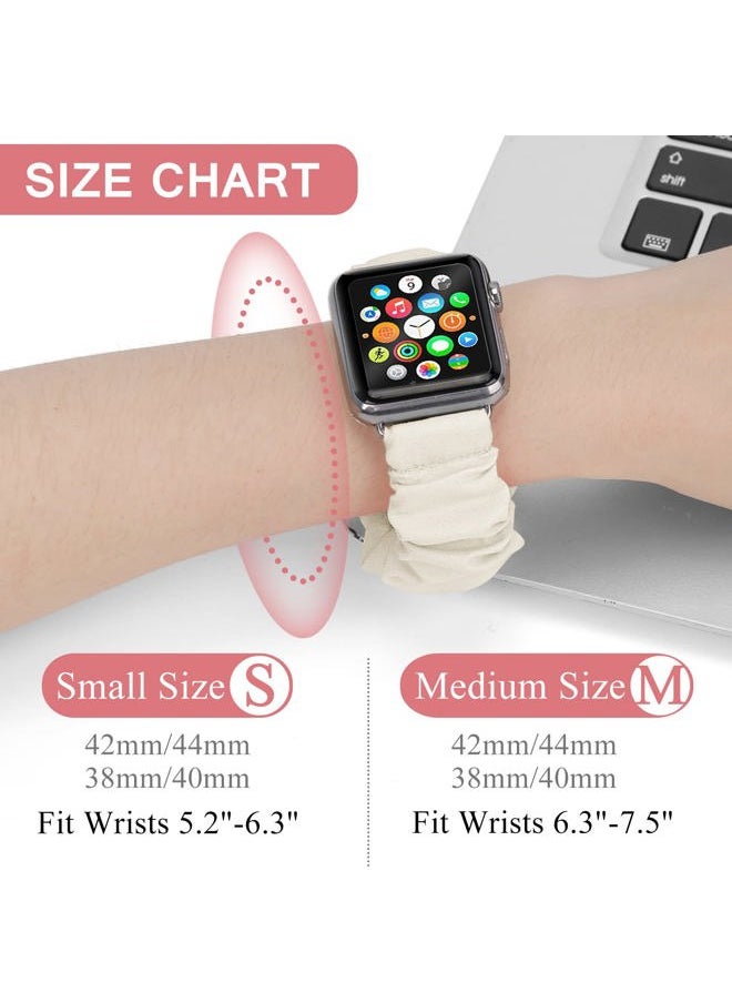 MEULOT - Scrunchie Watch Bands for Women Compatible with Apple Watch Bands Series 9 Ultra 8 7 6 5 4 3 2 1 SE, Soft Elastic Replacement Wristband for iWatch Bands 38mm 40mm 41mm 42mm 44mm 45mm (Star 3S) - Image 1