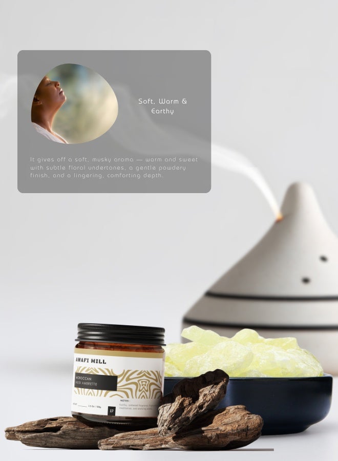 Awafi Mill Musk Ambrette 100g (3.5 oz)  Premium Natural Incense Resin for Aromatic Bliss - Pack Of 5 - Image 5