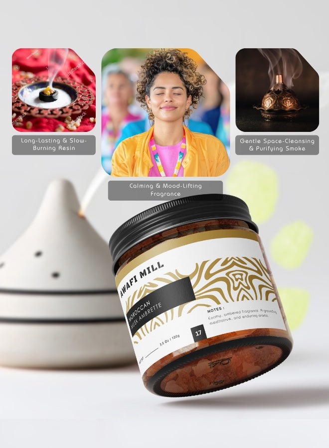 Awafi Mill Musk Ambrette 100g (3.5 oz)  Premium Natural Incense Resin for Aromatic Bliss - Pack Of 5 - Image 2
