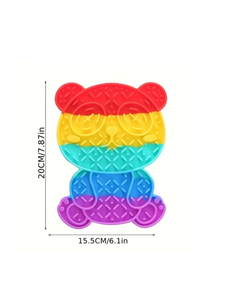 Pet Food Mat,Pet Silicone Bowl Mat,Pet Feeding Mat,Waterproof Dog Cat Mat Pet Placemat Premium Silicone FDA Grade Non-stick Non Slip Anti Spill Easy Clean Bear Shape - Image 2