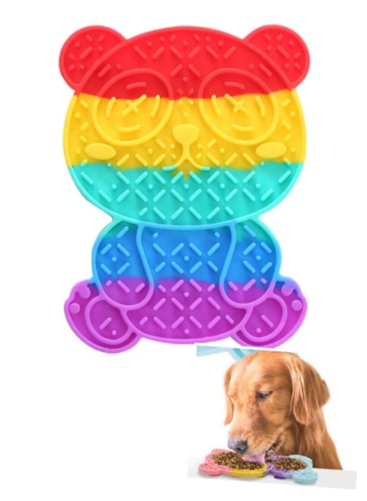 Pet Food Mat,Pet Silicone Bowl Mat,Pet Feeding Mat,Waterproof Dog Cat Mat Pet Placemat Premium Silicone FDA Grade Non-stick Non Slip Anti Spill Easy Clean Bear Shape - Image 1